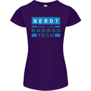 Nerd More Like Badass Teck Funny IT Tecky Womens Petite Cut T-Shirt Purple