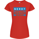 Nerd More Like Badass Teck Funny IT Tecky Womens Petite Cut T-Shirt Red
