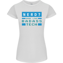 Nerd More Like Badass Teck Funny IT Tecky Womens Petite Cut T-Shirt White