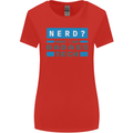 Nerd More Like Badass Teck Funny IT Tecky Womens Wider Cut T-Shirt Red