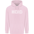 Nerd Word Art Geek Childrens Kids Hoodie Light Pink