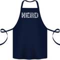 Nerd Word Art Geek Cotton Apron 100% Organic Navy Blue