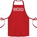 Nerd Word Art Geek Cotton Apron 100% Organic Red