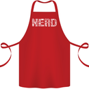 Nerd Word Art Geek Cotton Apron 100% Organic Red