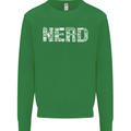 Nerd Word Art Geek Kids Sweatshirt Jumper Irish Green