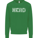 Nerd Word Art Geek Kids Sweatshirt Jumper Irish Green