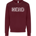 Nerd Word Art Geek Kids Sweatshirt Jumper Maroon