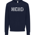 Nerd Word Art Geek Kids Sweatshirt Jumper Navy Blue