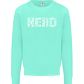 Nerd Word Art Geek Kids Sweatshirt Jumper Peppermint