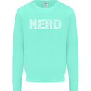 Nerd Word Art Geek Kids Sweatshirt Jumper Peppermint