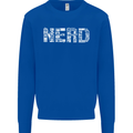 Nerd Word Art Geek Kids Sweatshirt Jumper Royal Blue