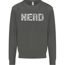 Nerd Word Art Geek Kids Sweatshirt Jumper Storm Grey