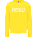 Nerd Word Art Geek Kids Sweatshirt Jumper Yellow