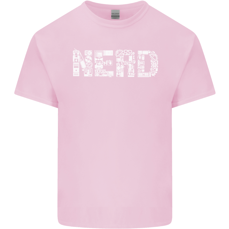 Nerd Word Art Geek Kids T-Shirt Childrens Light Pink