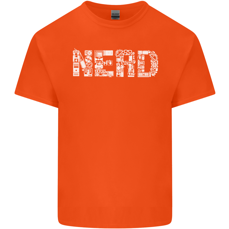 Nerd Word Art Geek Kids T-Shirt Childrens Orange