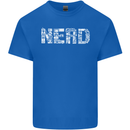 Nerd Word Art Geek Kids T-Shirt Childrens Royal Blue