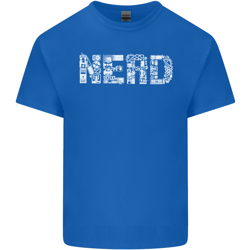 Nerd Word Art Geek Kids T-Shirt Childrens Royal Blue