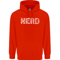 Nerd Word Art Geek Mens 80% Cotton Hoodie Bright Red