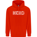 Nerd Word Art Geek Mens 80% Cotton Hoodie Bright Red