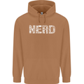 Nerd Word Art Geek Mens 80% Cotton Hoodie Caramel Latte