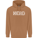 Nerd Word Art Geek Mens 80% Cotton Hoodie Caramel Latte
