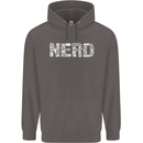 Nerd Word Art Geek Mens 80% Cotton Hoodie Charcoal