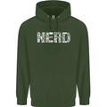 Nerd Word Art Geek Mens 80% Cotton Hoodie Forest Green