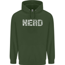 Nerd Word Art Geek Mens 80% Cotton Hoodie Forest Green