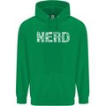 Nerd Word Art Geek Mens 80% Cotton Hoodie Irish Green