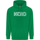 Nerd Word Art Geek Mens 80% Cotton Hoodie Irish Green