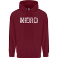 Nerd Word Art Geek Mens 80% Cotton Hoodie Maroon
