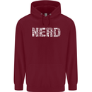 Nerd Word Art Geek Mens 80% Cotton Hoodie Maroon
