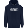 Nerd Word Art Geek Mens 80% Cotton Hoodie Navy Blue