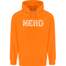 Nerd Word Art Geek Mens 80% Cotton Hoodie Orange