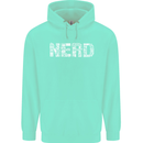 Nerd Word Art Geek Mens 80% Cotton Hoodie Peppermint