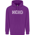 Nerd Word Art Geek Mens 80% Cotton Hoodie Purple