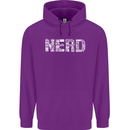 Nerd Word Art Geek Mens 80% Cotton Hoodie Purple