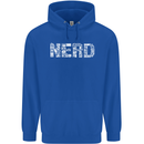 Nerd Word Art Geek Mens 80% Cotton Hoodie Royal Blue