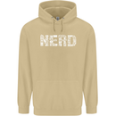 Nerd Word Art Geek Mens 80% Cotton Hoodie Sand