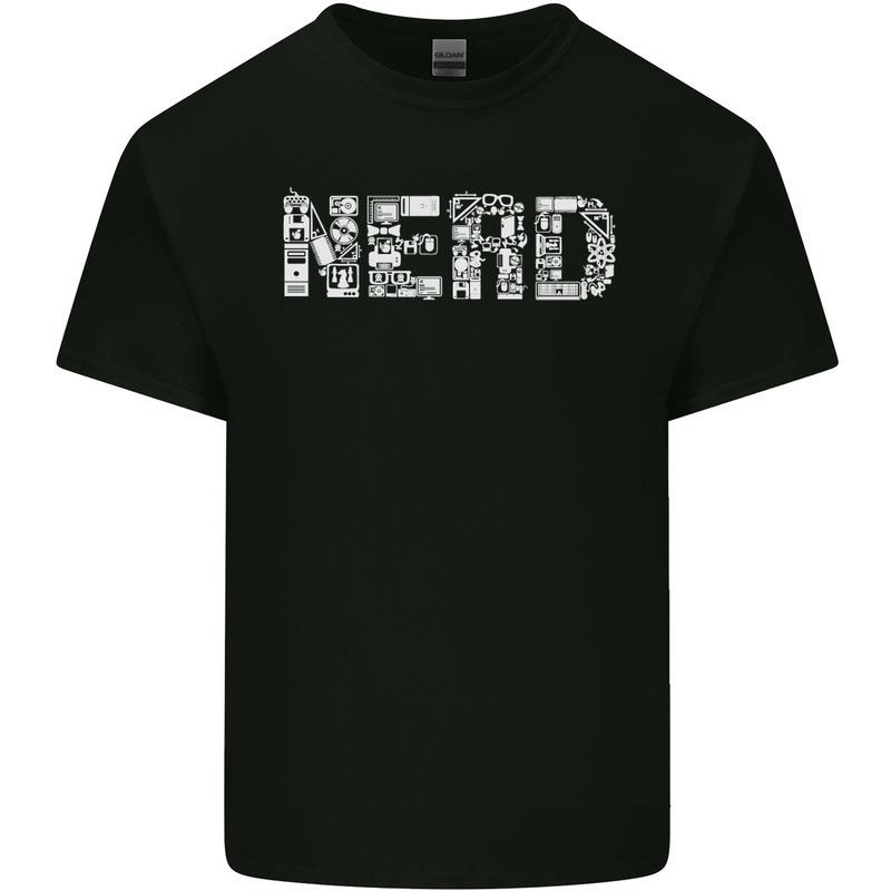 Nerd Word Art Geek Mens Cotton T-Shirt Tee Top Black