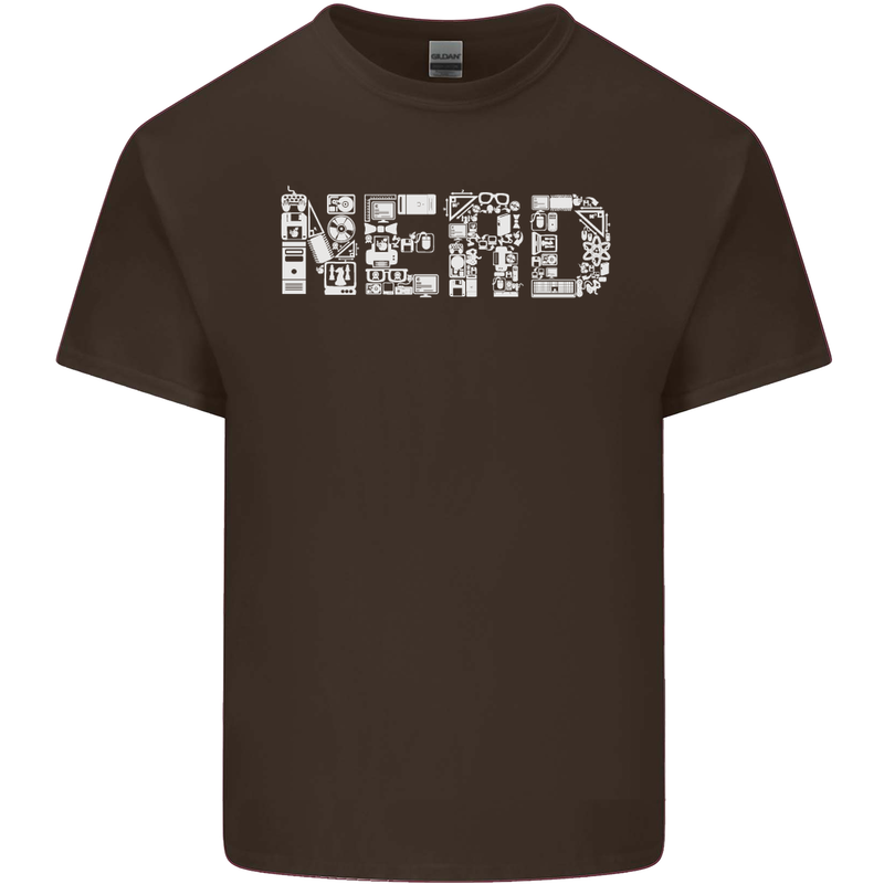 Nerd Word Art Geek Mens Cotton T-Shirt Tee Top Dark Chocolate