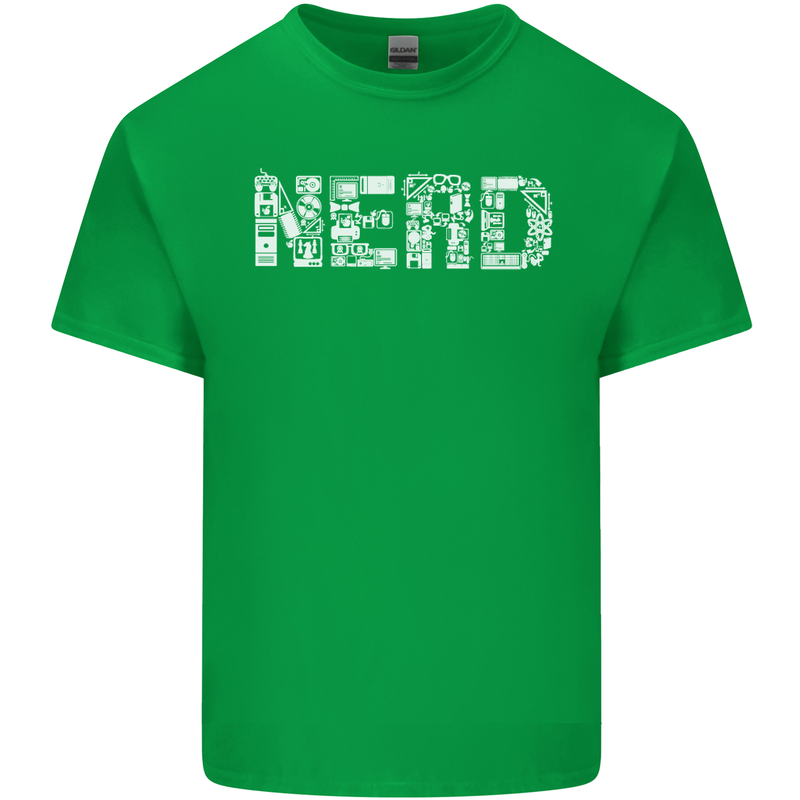 Nerd Word Art Geek Mens Cotton T-Shirt Tee Top Irish Green
