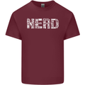 Nerd Word Art Geek Mens Cotton T-Shirt Tee Top Maroon