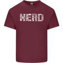 Nerd Word Art Geek Mens Cotton T-Shirt Tee Top Maroon
