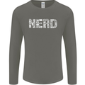 Nerd Word Art Geek Mens Long Sleeve T-Shirt Charcoal