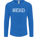 Nerd Word Art Geek Mens Long Sleeve T-Shirt Royal Blue