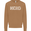 Nerd Word Art Geek Mens Sweatshirt Jumper Caramel Latte