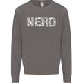Nerd Word Art Geek Mens Sweatshirt Jumper Charcoal