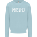 Nerd Word Art Geek Mens Sweatshirt Jumper Light Blue