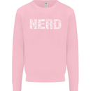 Nerd Word Art Geek Mens Sweatshirt Jumper Light Pink